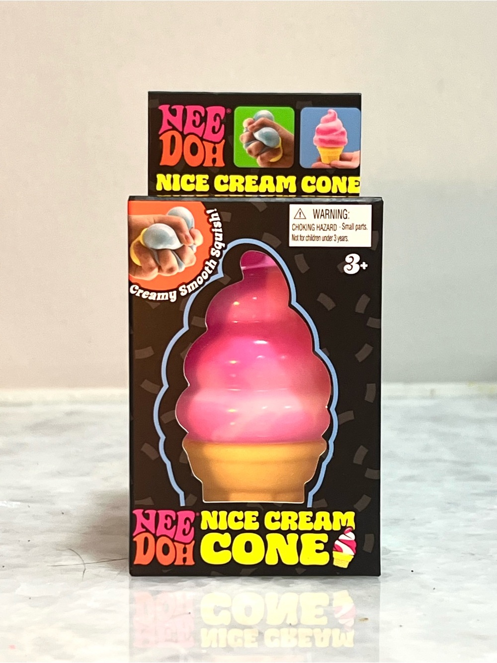NeeDoh Nice Cream Cone Pink Squishy Toy